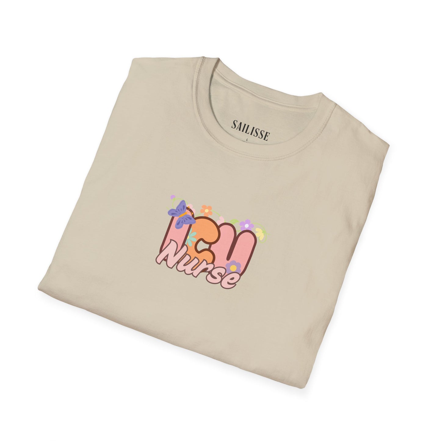 ICU Nurse Floral Design Softstyle T-Shirt