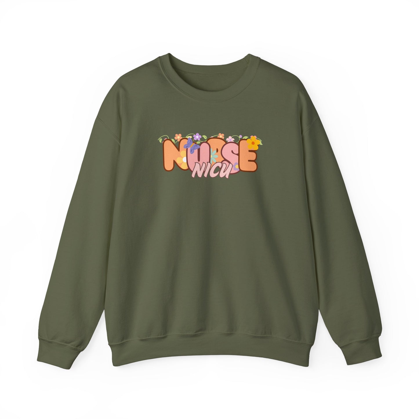 NICU Nurse Floral Design Crewneck