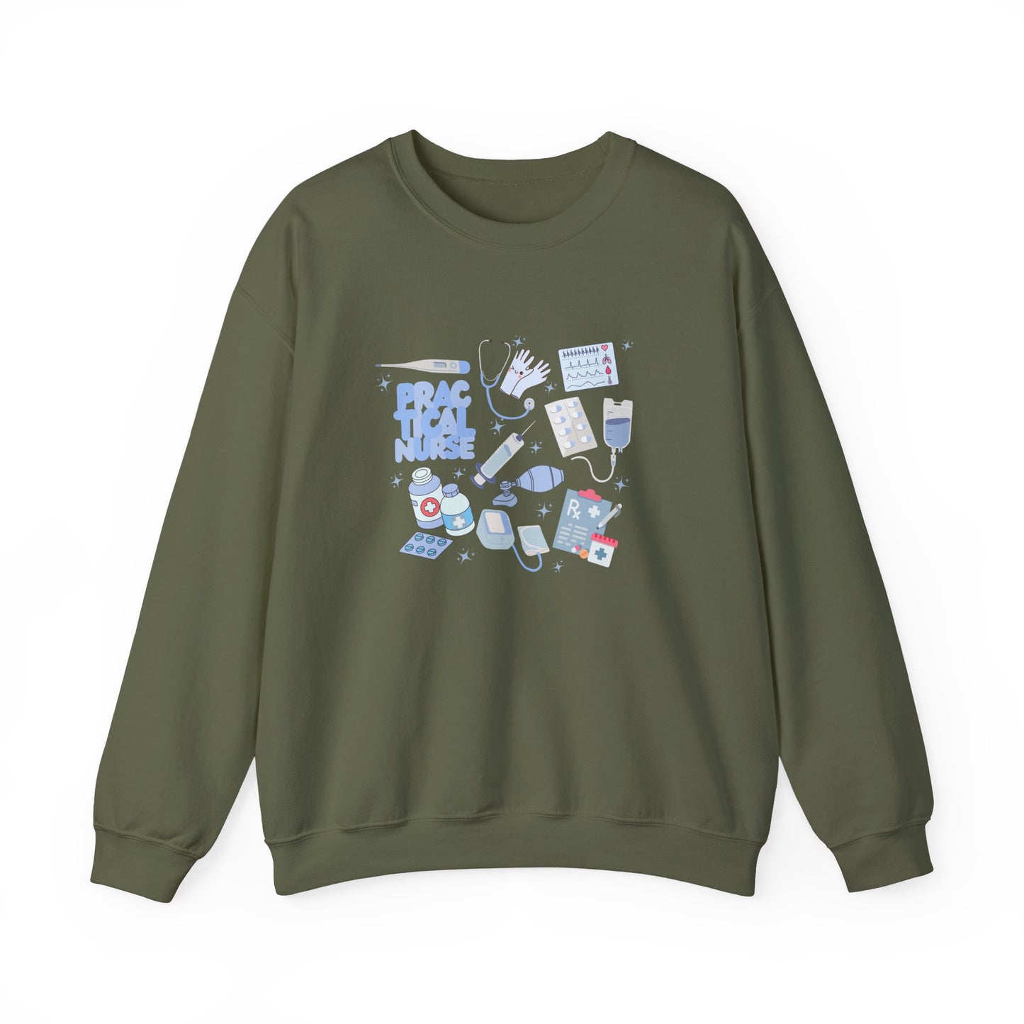 Practical Nurse Doodle Design Crewneck