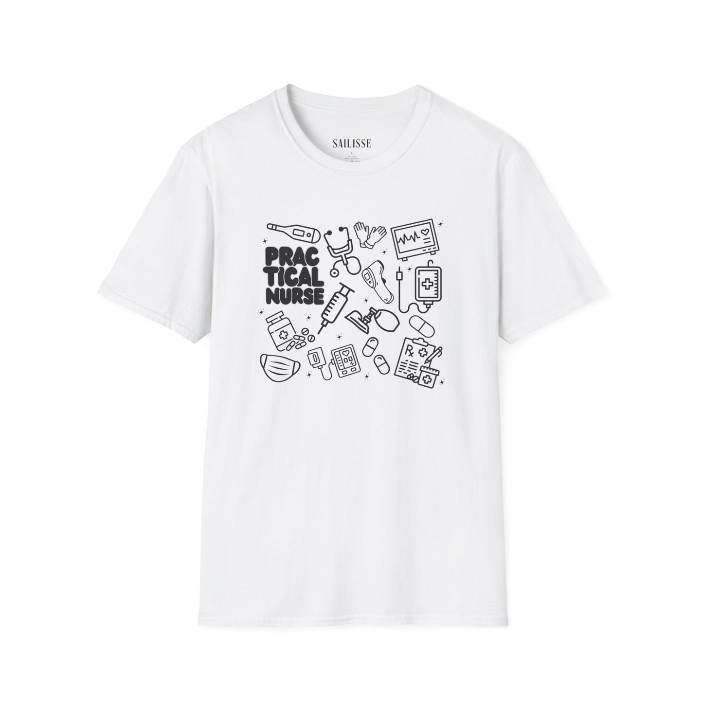 Practical Nurse Black Outline T-Shirt