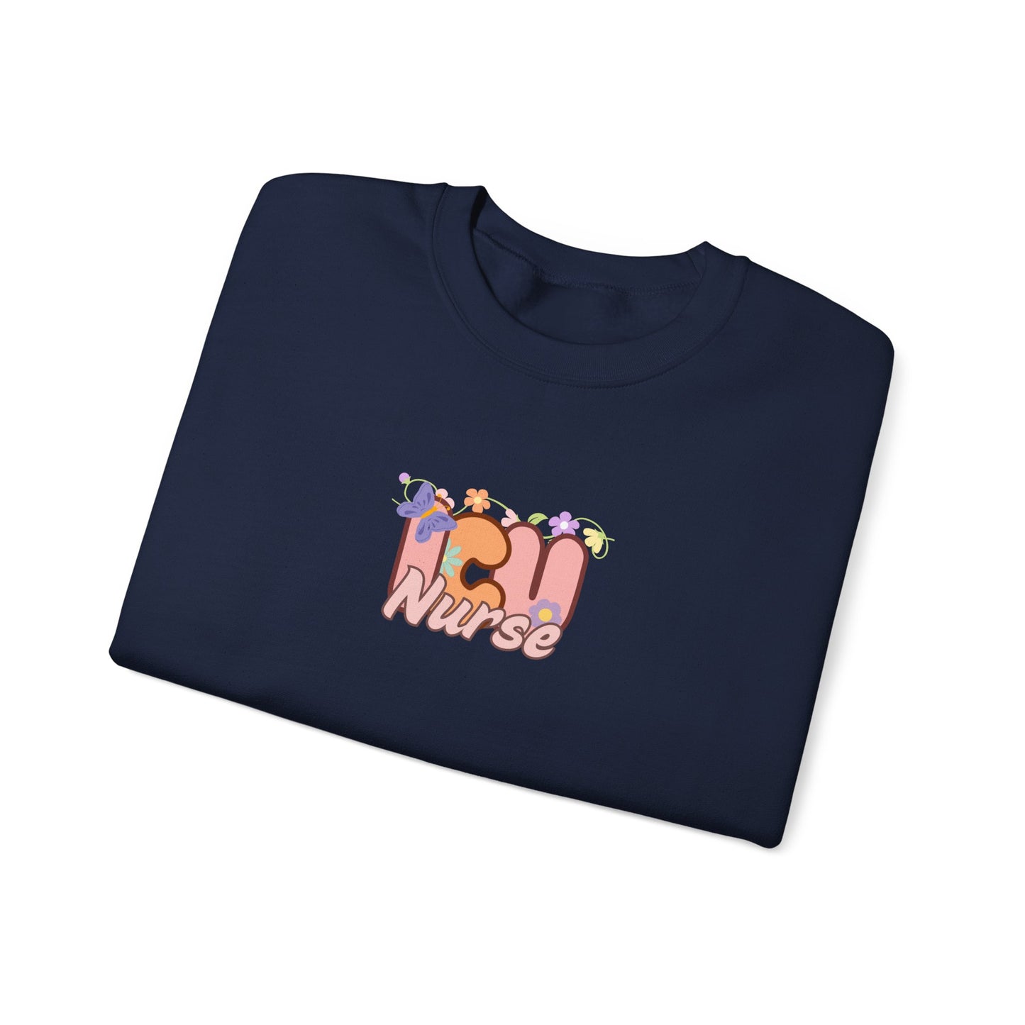 ICU Nurse Floral Design Crewneck