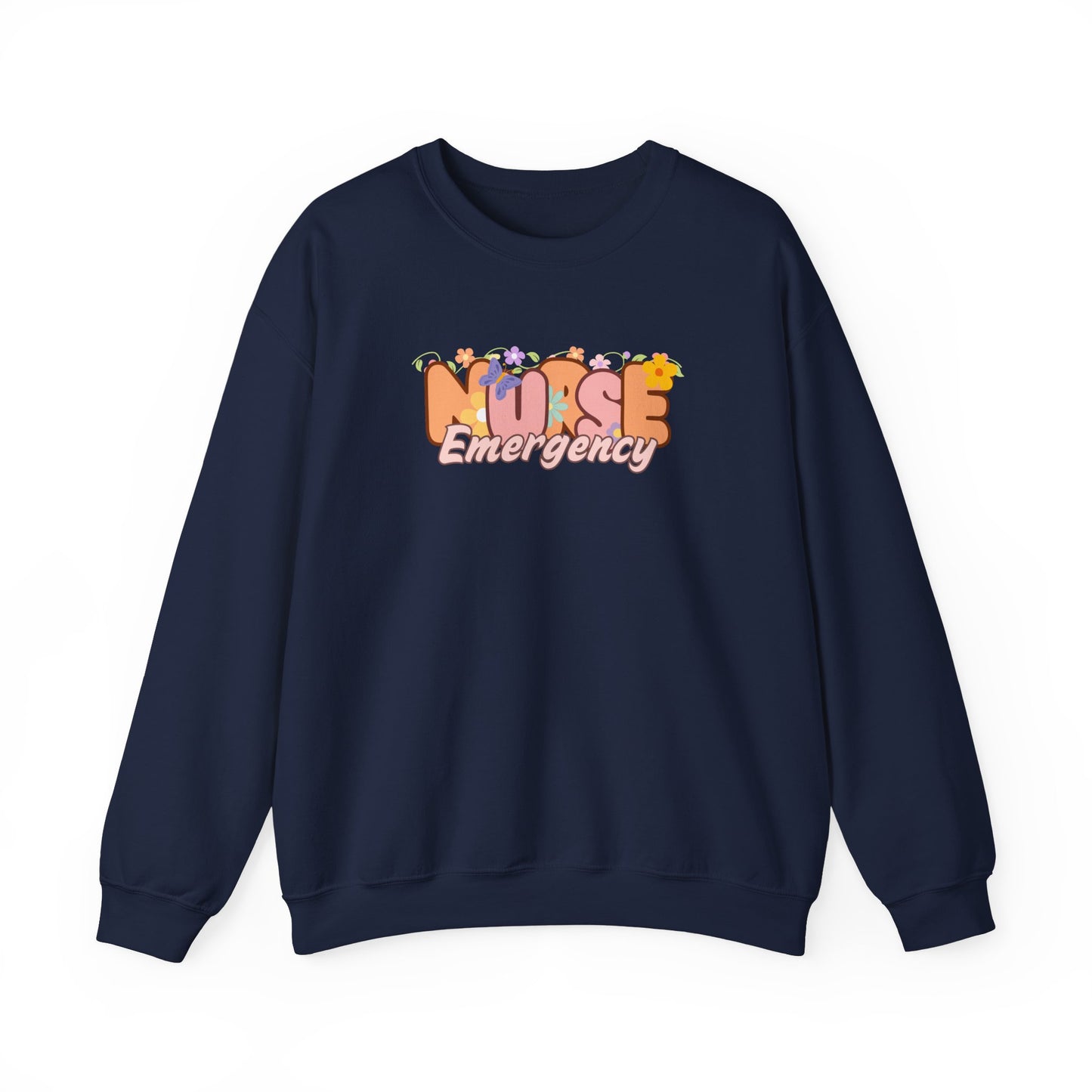Emergency Nurse Floral Design Crewneck
