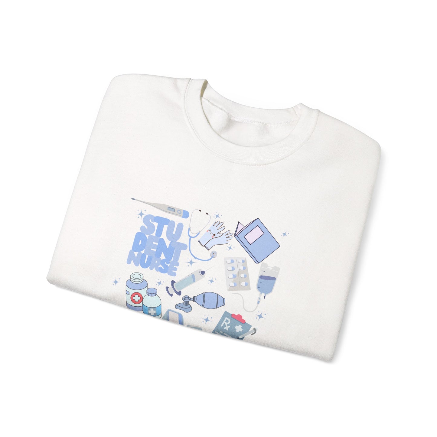 Student Nurse Blue Doodle Crewneck