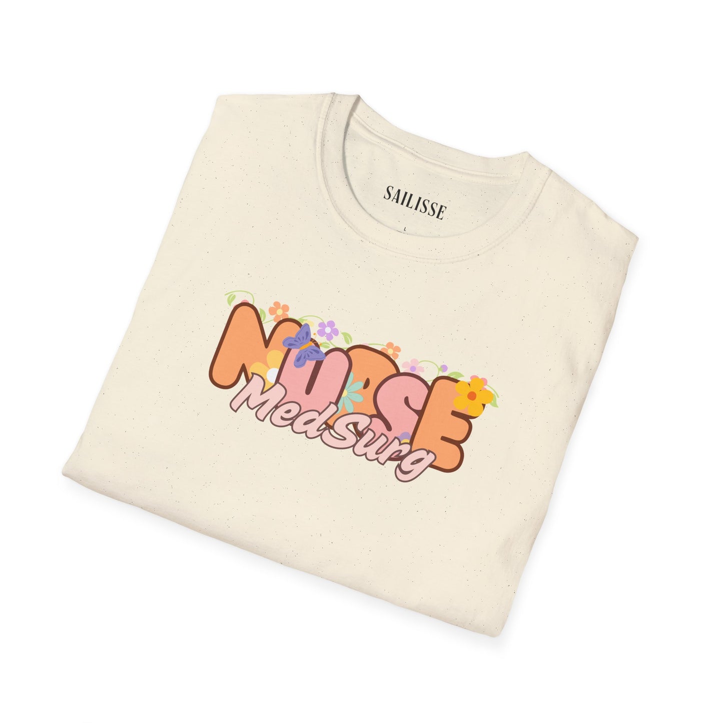 MedSurg Nurse Floral Design Softstyle T-Shirt