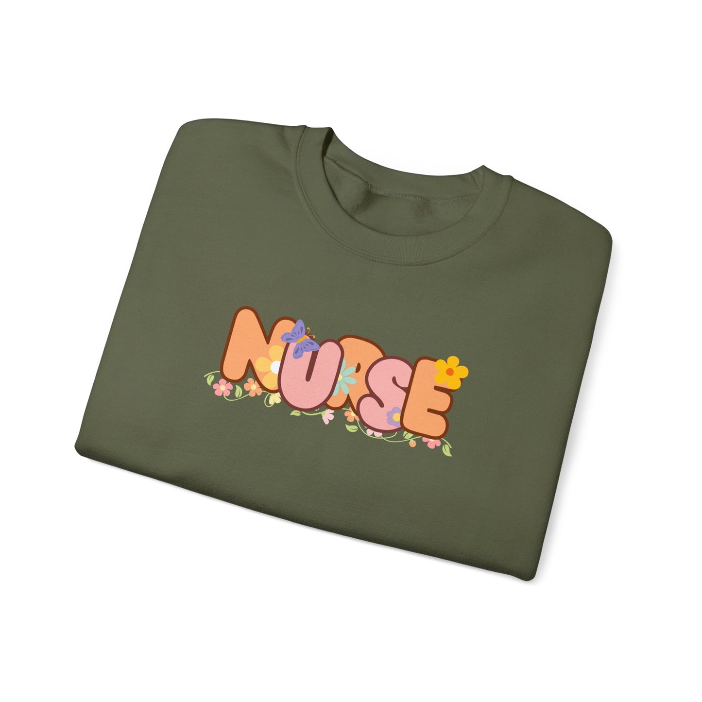 NURSE Floral Design Sweatshirt