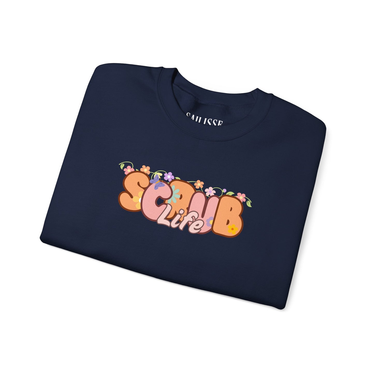 Scrub Life Floral Design Crewneck