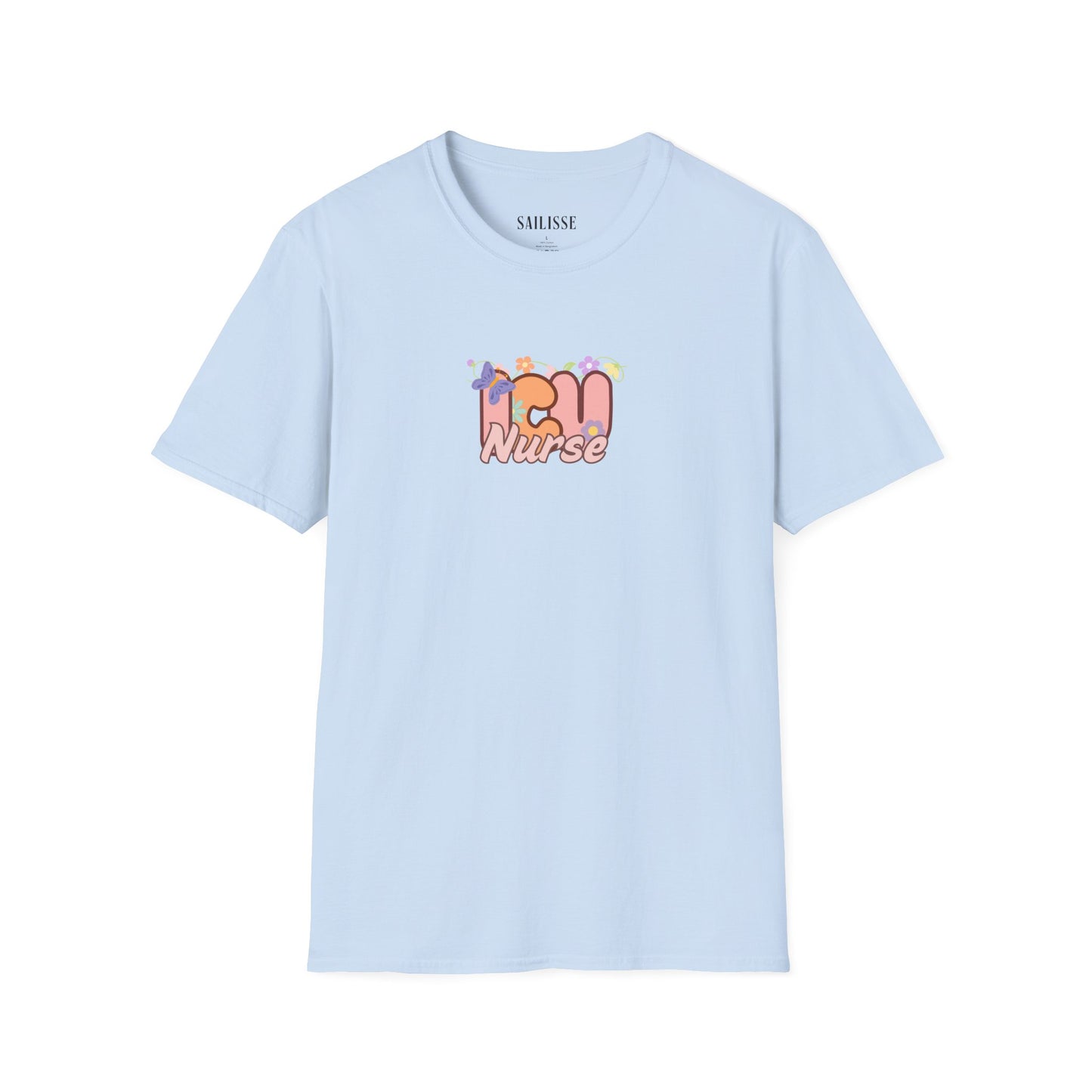 ICU Nurse Floral Design Softstyle T-Shirt