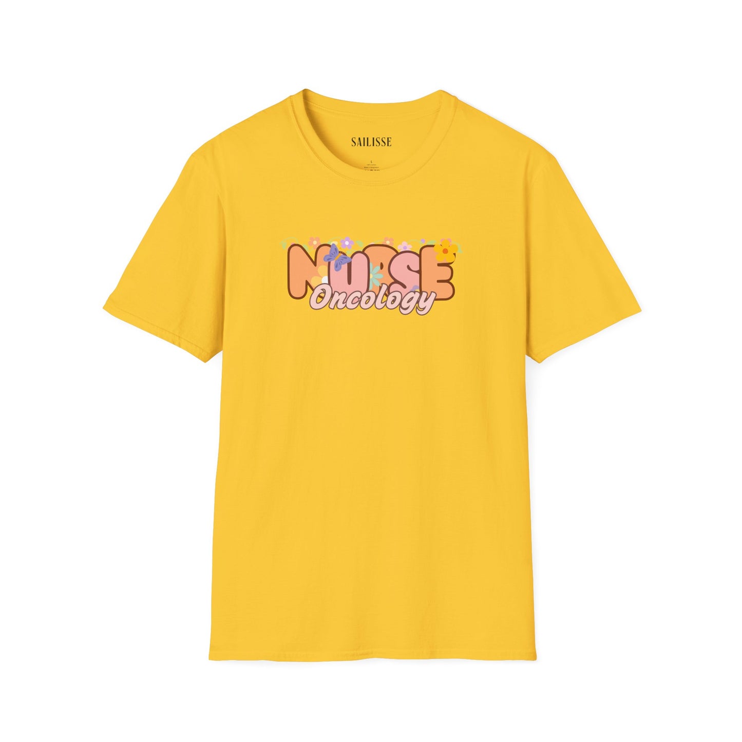 Oncology Nurse Floral Design Softstyle T-Shirt
