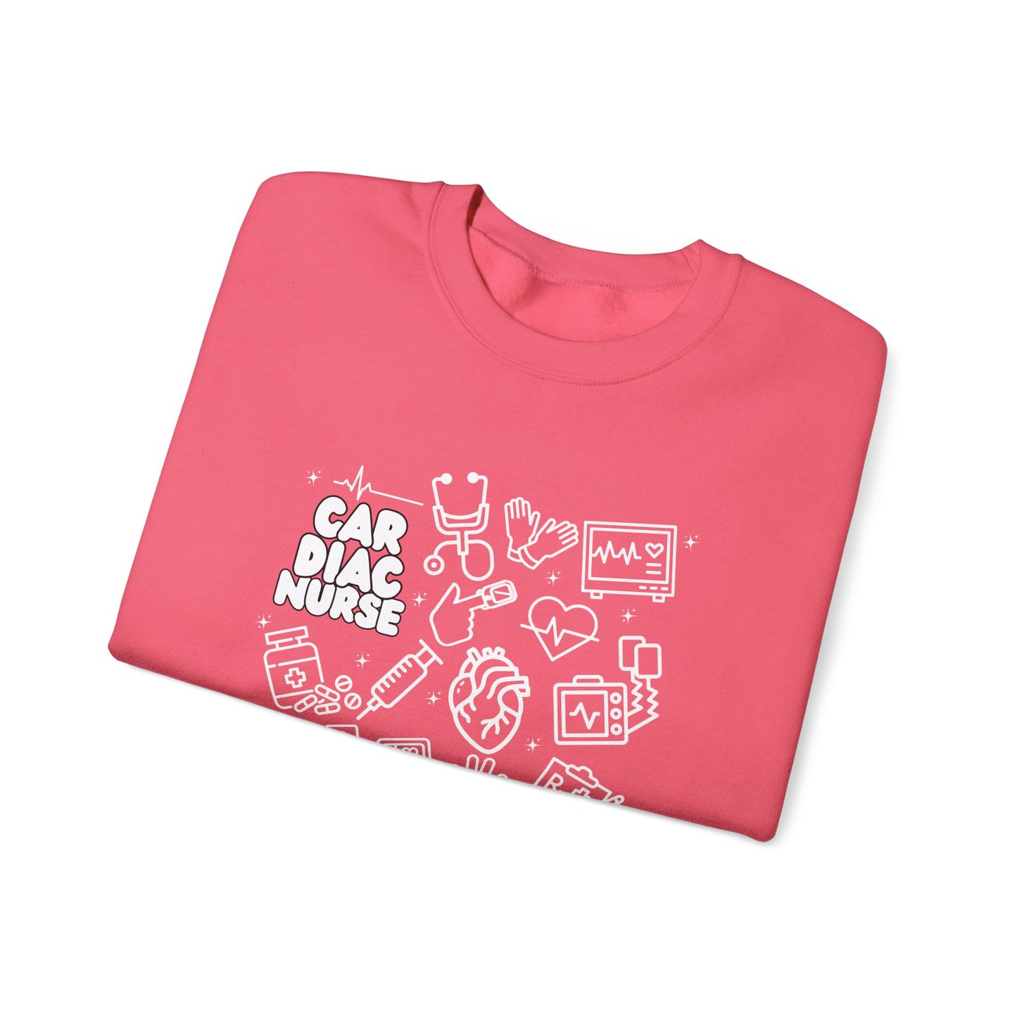 Cardiac Nurse White Outline Crewneck