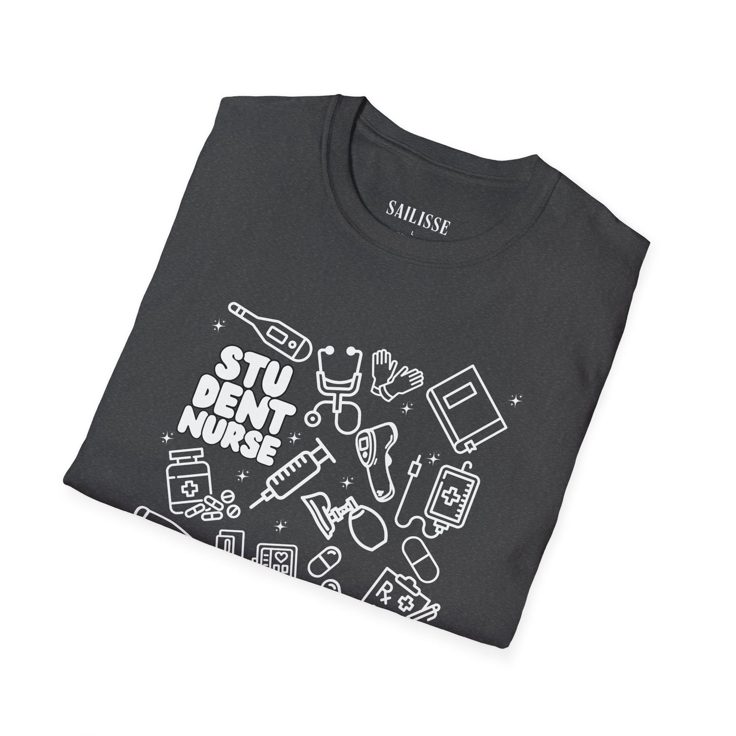Student Nurse White Outline T-Shirt