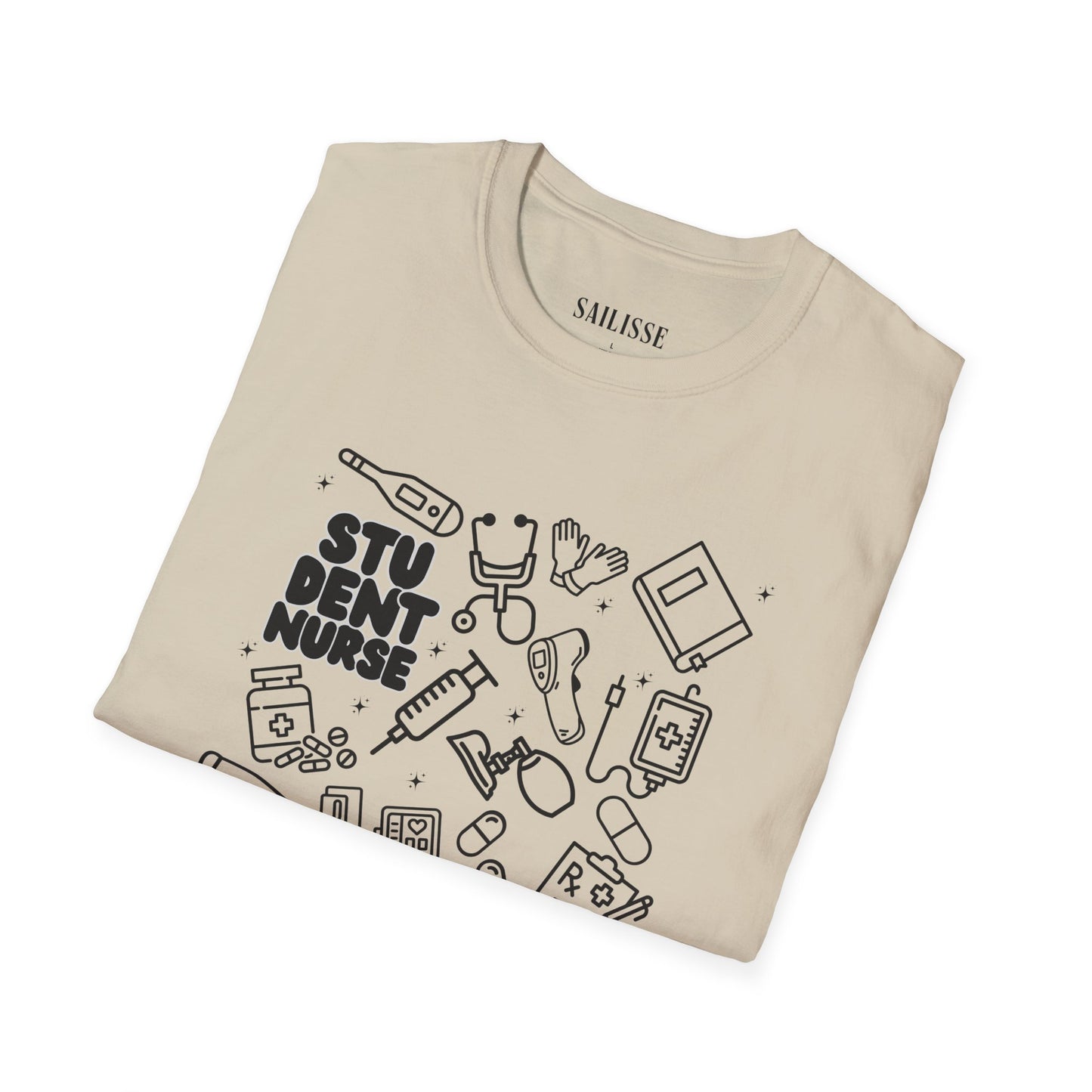 Student Nurse Black Outline T-Shirt