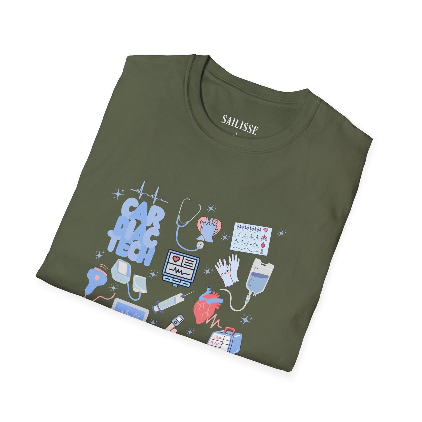 Cardiac Tech Doodle Design Softstyle T-Shirt