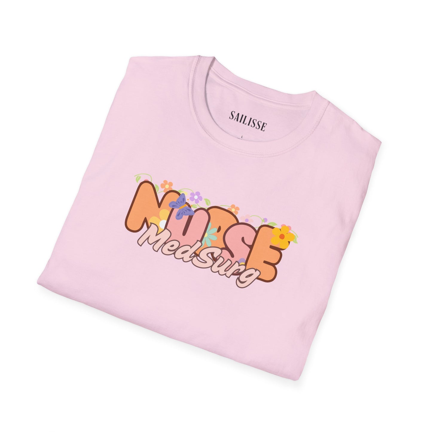MedSurg Nurse Floral Design Softstyle T-Shirt