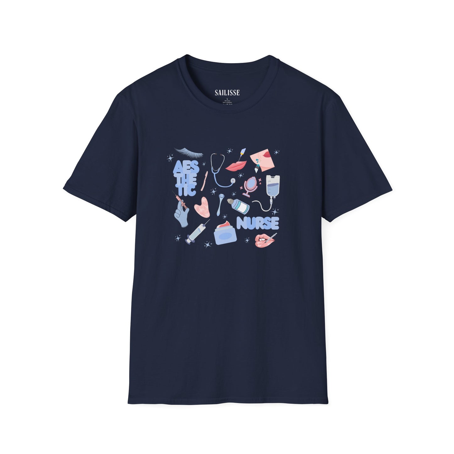 Aesthetic Nurse Doodle Design Softstyle T-Shirt