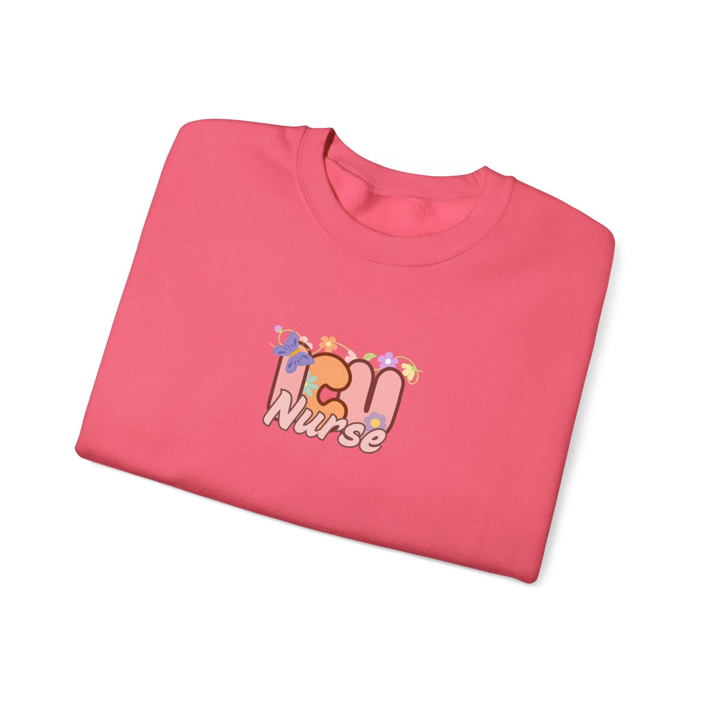 ICU Nurse Floral Design Crewneck