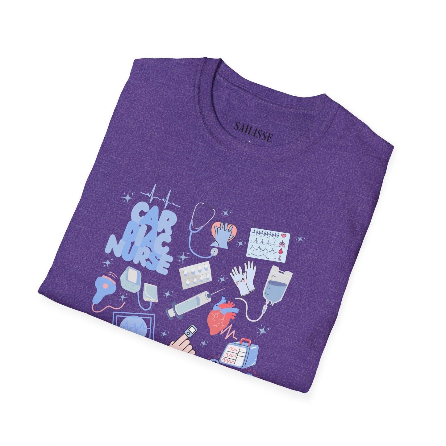 Cardiac Nurse Doodle Design Softstyle T-Shirt