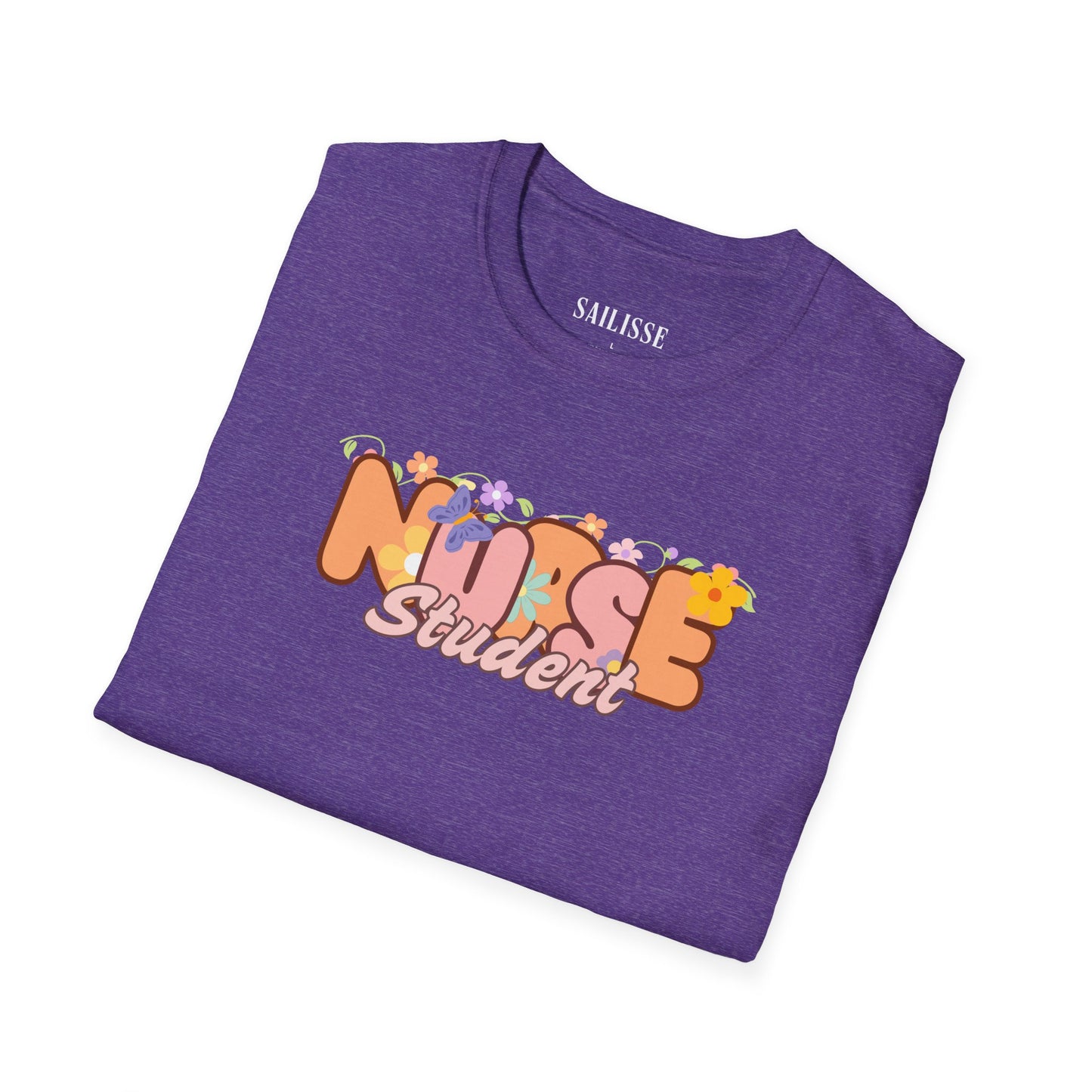 Student Nurse Floral Design Softstyle T-Shirt