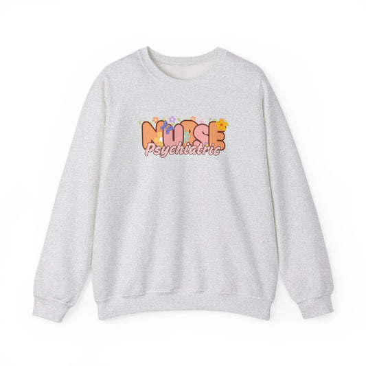 Psychiatric Nurse Floral Design Crewneck