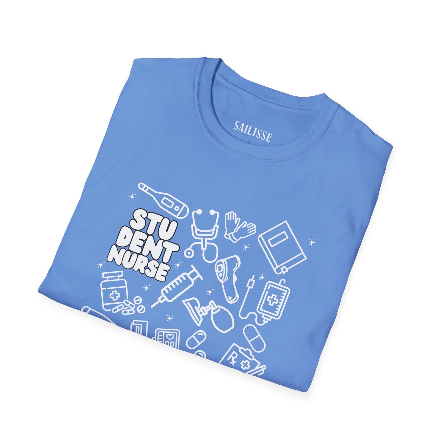 Student Nurse White Outline T-Shirt