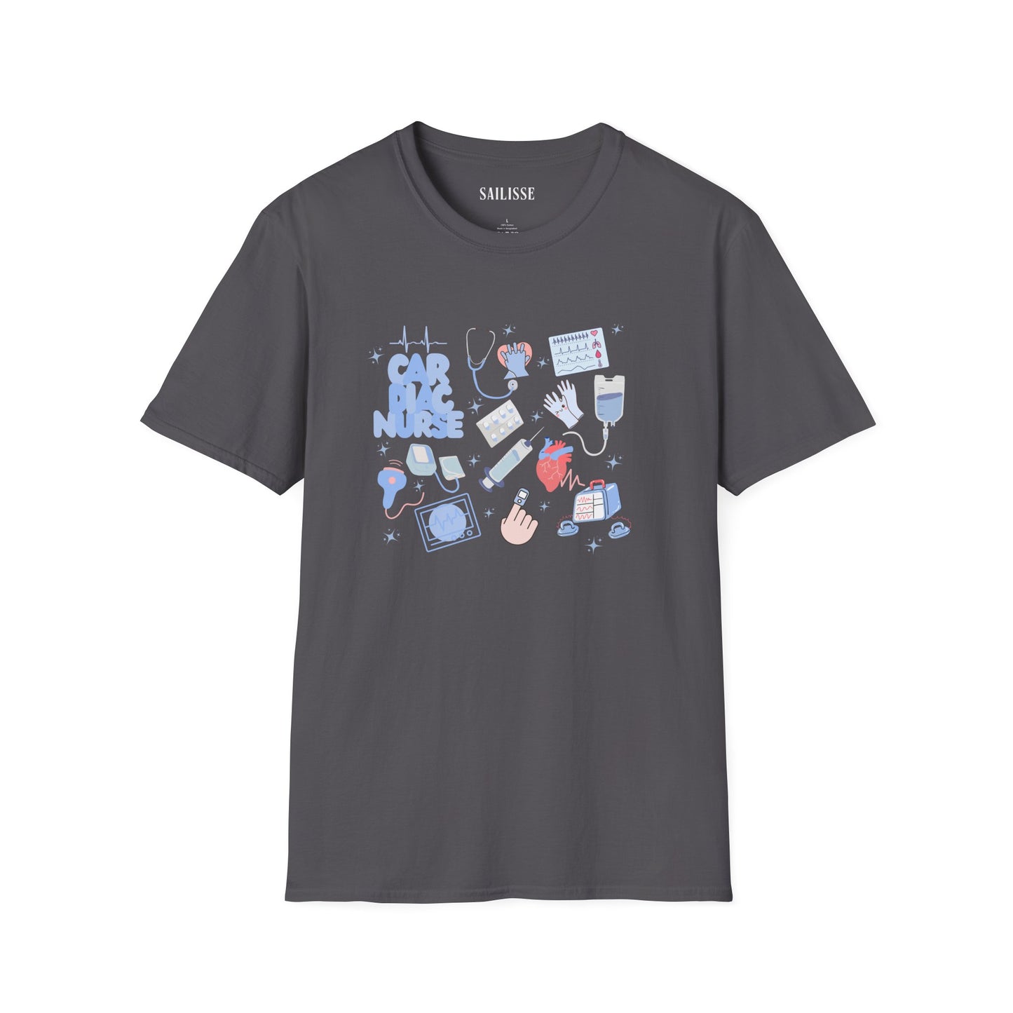 Cardiac Nurse Doodle Design Softstyle T-Shirt