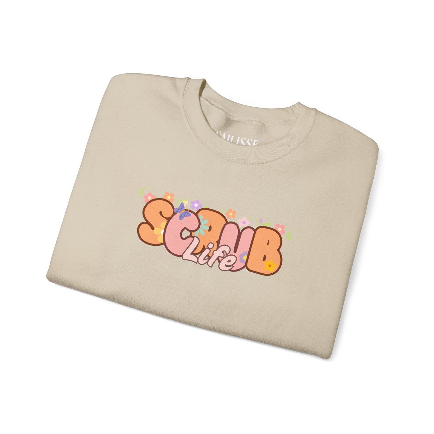 Scrub Life Floral Design Crewneck