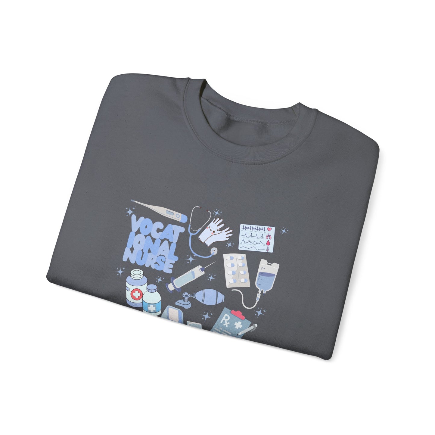 Vocational Nurse Doodle Design Crewneck
