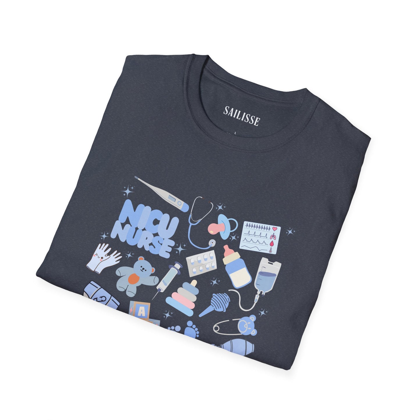 NICU Nurse Doodle Design Softstyle T-Shirt