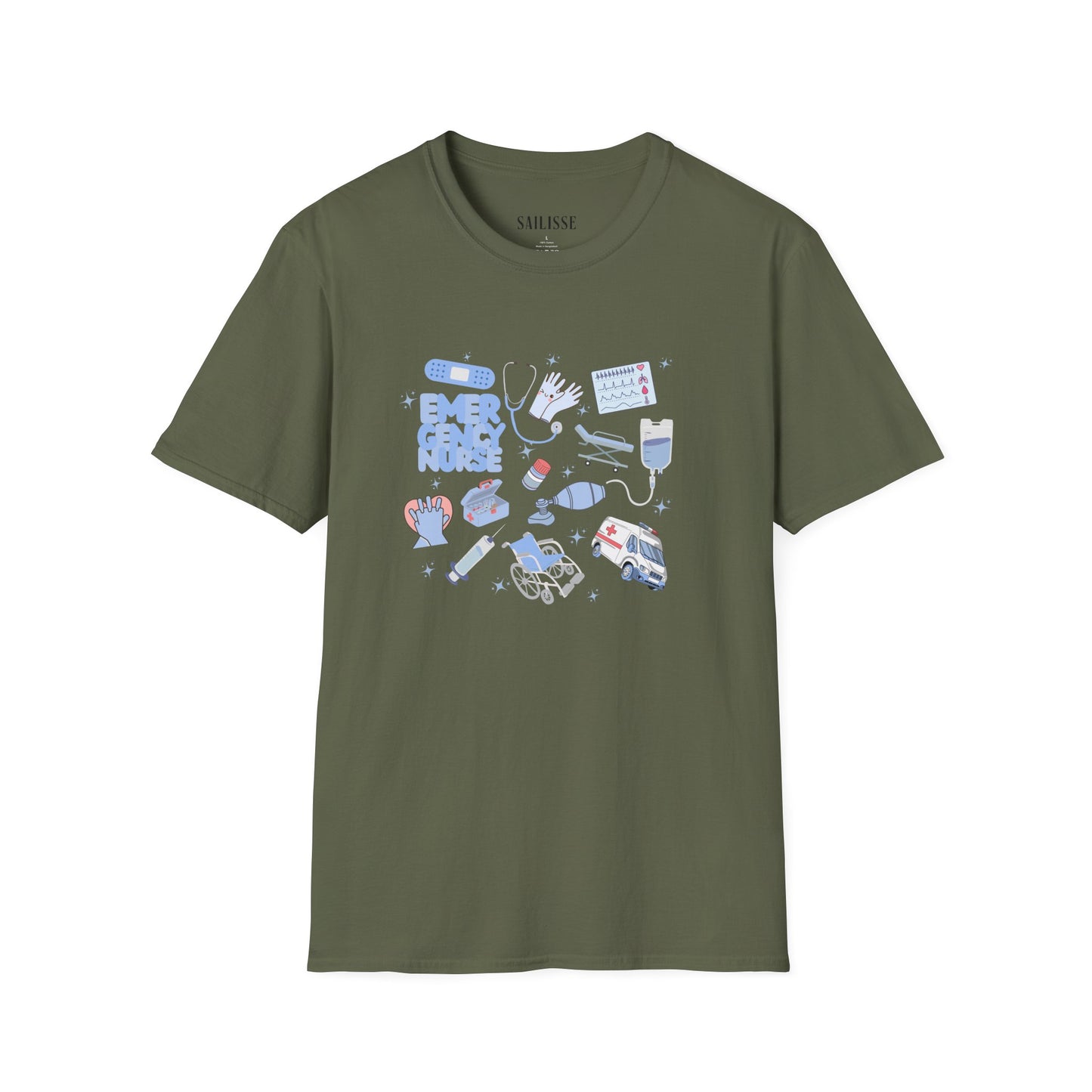Emergency Nurse Doodle Design Softstyle T-Shirt