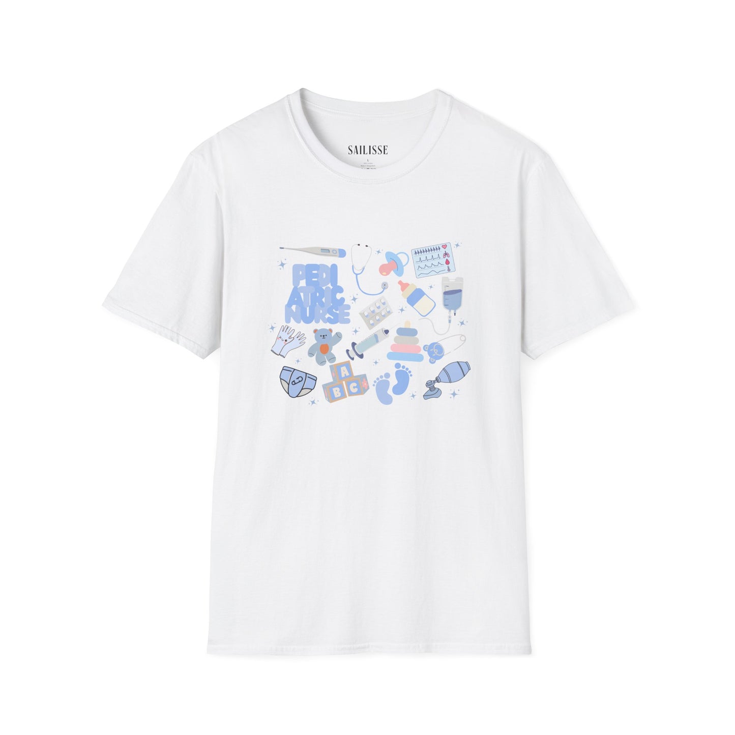 Pediatric Nurse Doodle Design Softstyle T-Shirt