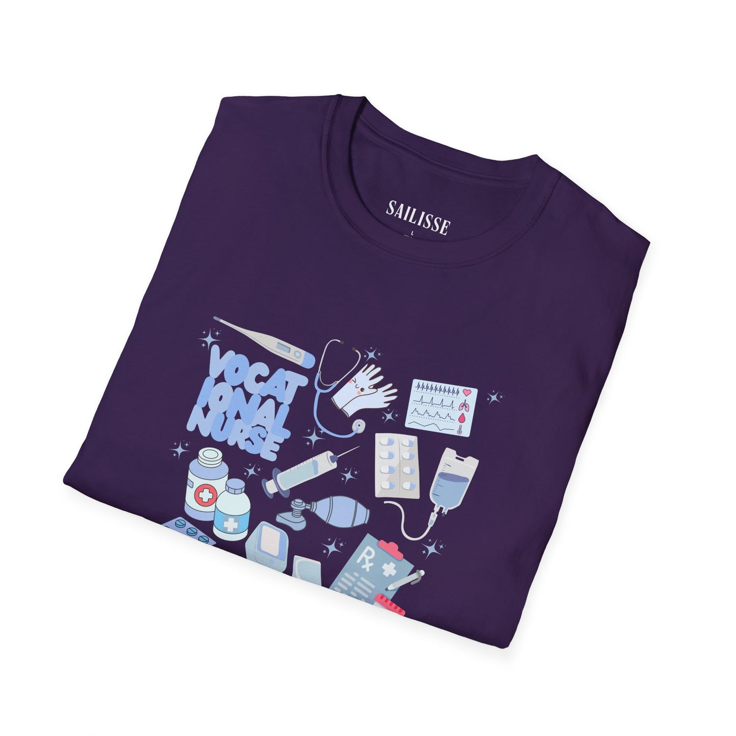 Vocational Nurse Doodle Design Softstyle T-Shirt