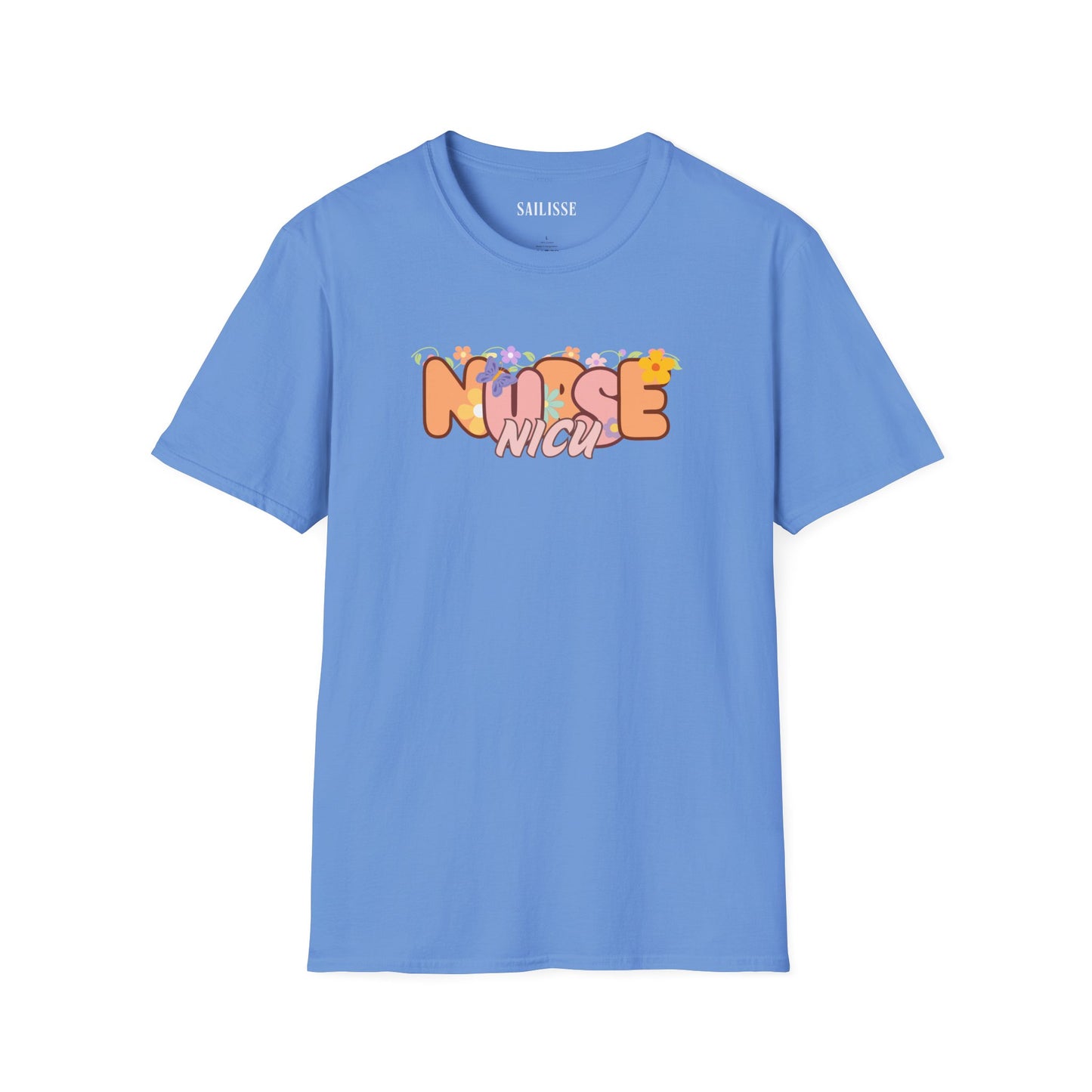 NICU Nurse Floral Design Softstyle T-Shirt