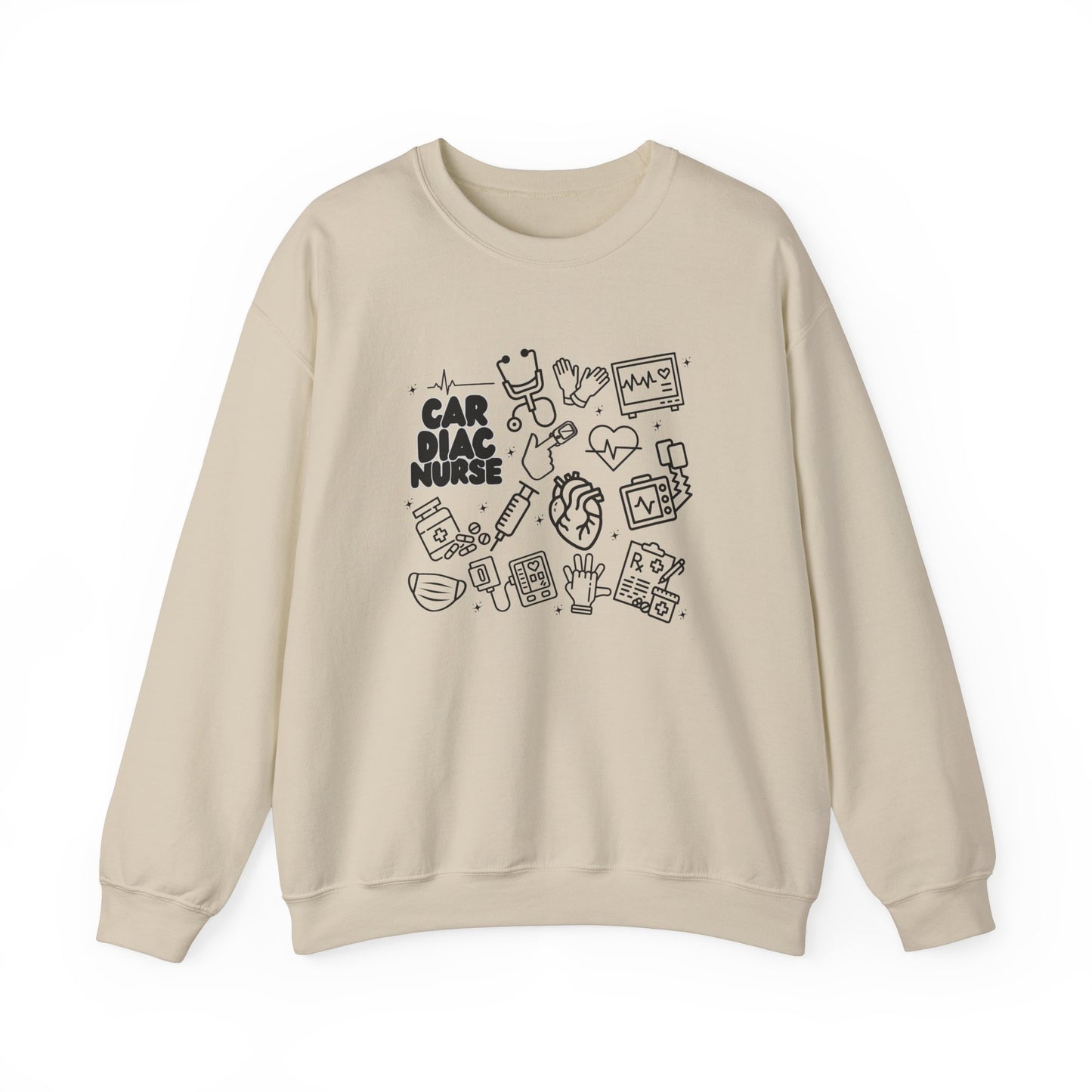 Cardiac Nurse Black Outline Crewneck