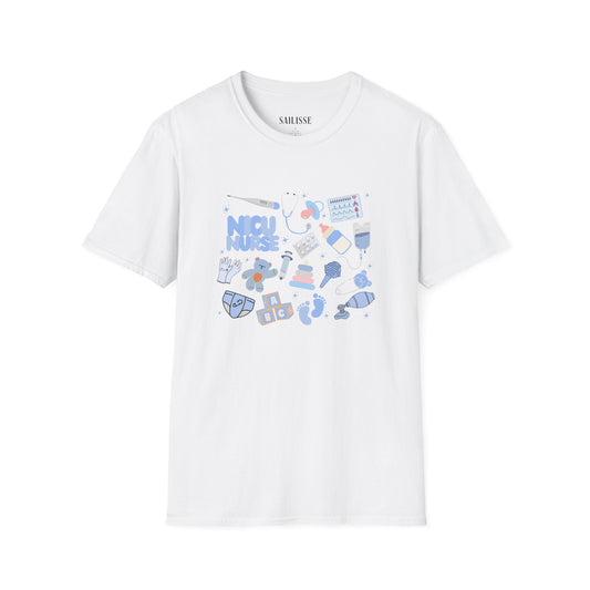 NICU Nurse Doodle Design Softstyle T-Shirt