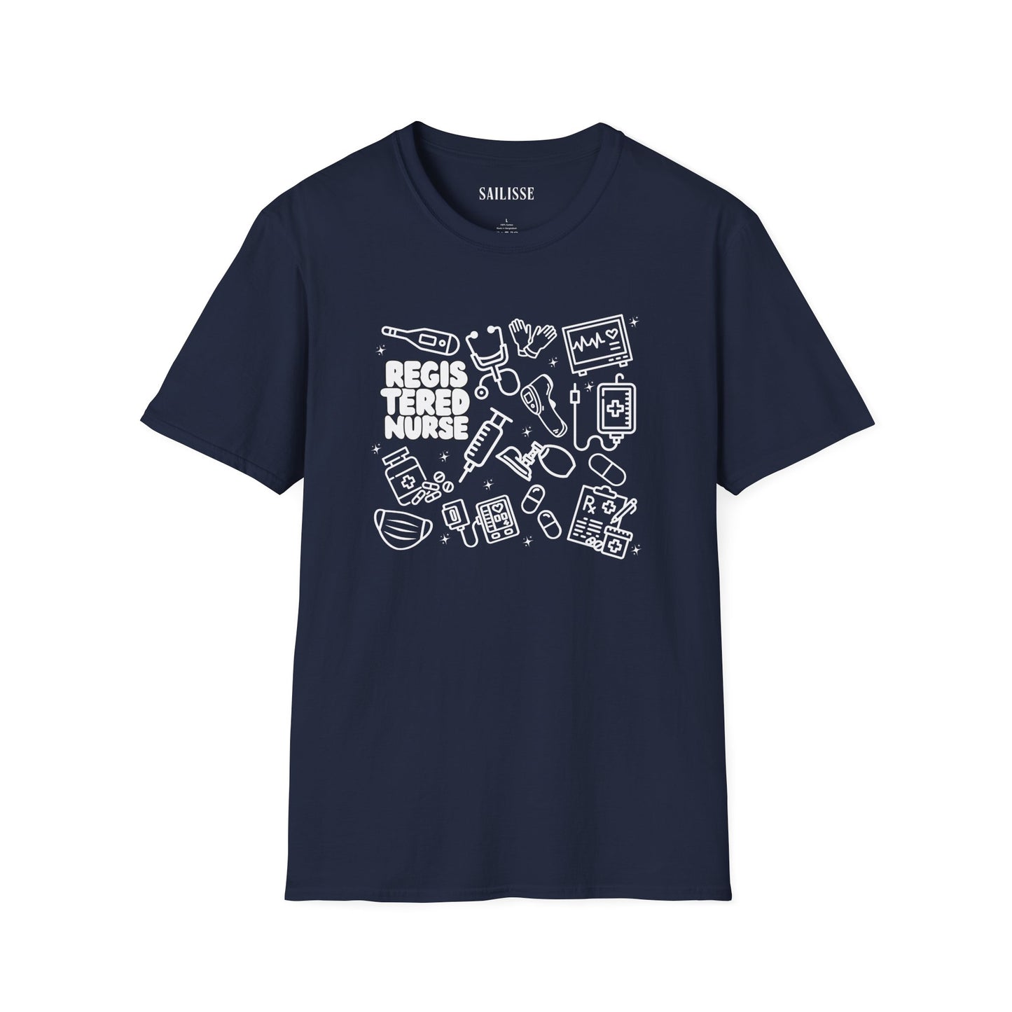 Registered Nurse Outlined Doodle Design T-Shirt