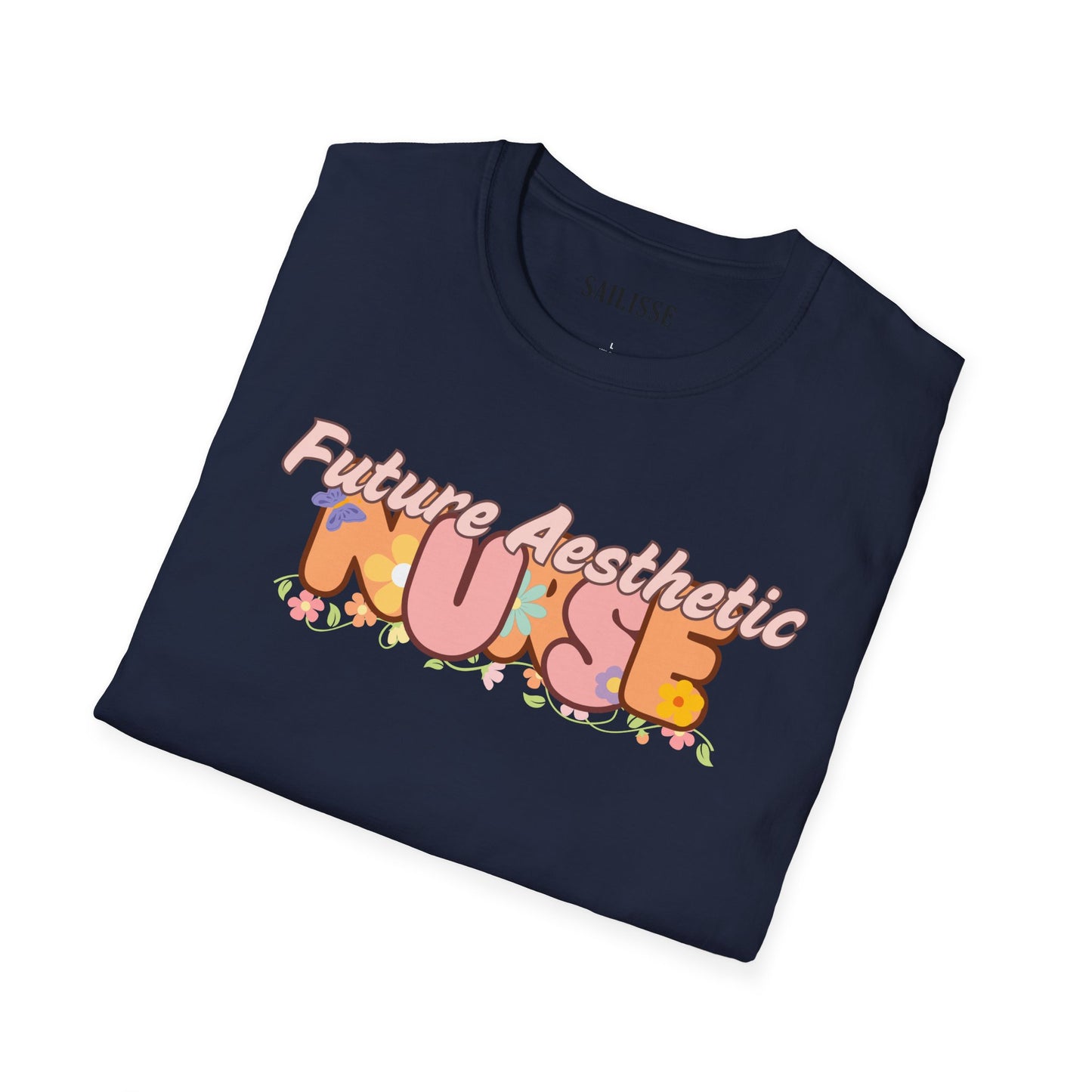 Future Aesthetic Nurse Floral Design Softstyle T-Shirt