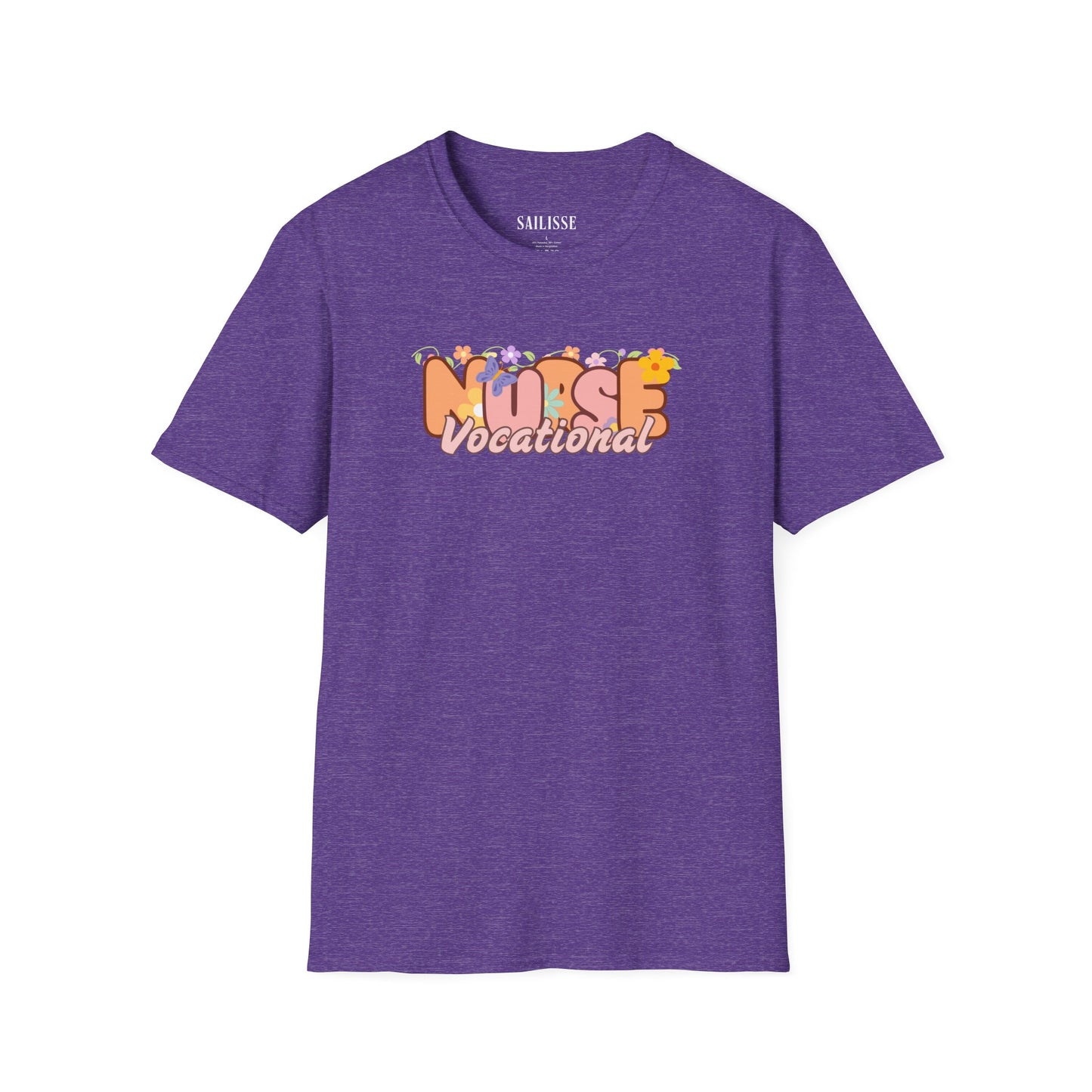 Vocational Nurse Floral Design Softstyle T-Shirt