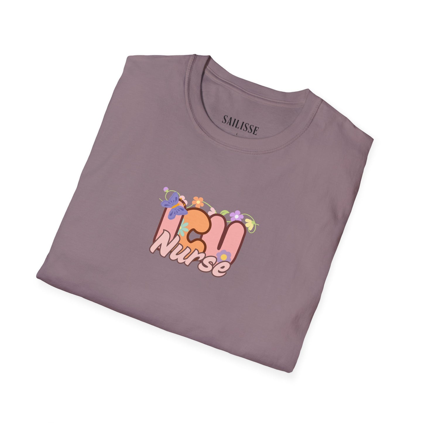 ICU Nurse Floral Design Softstyle T-Shirt