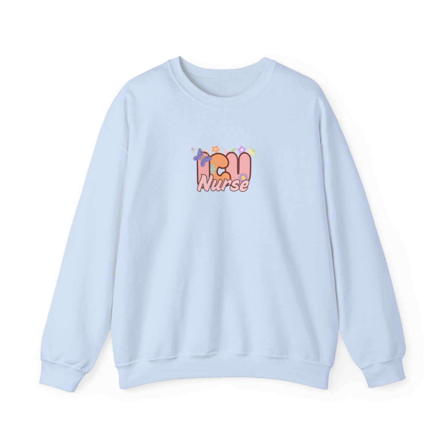 ICU Nurse Floral Design Crewneck