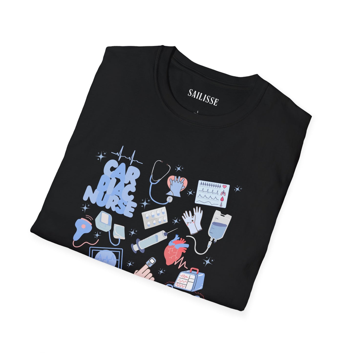 Cardiac Nurse Doodle Design Softstyle T-Shirt