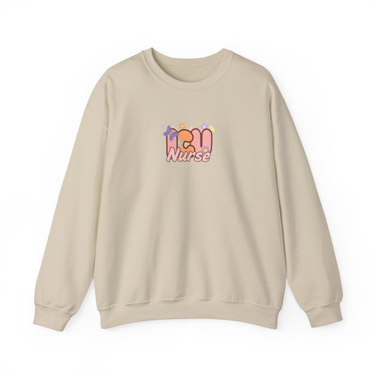 ICU Nurse Floral Design Crewneck