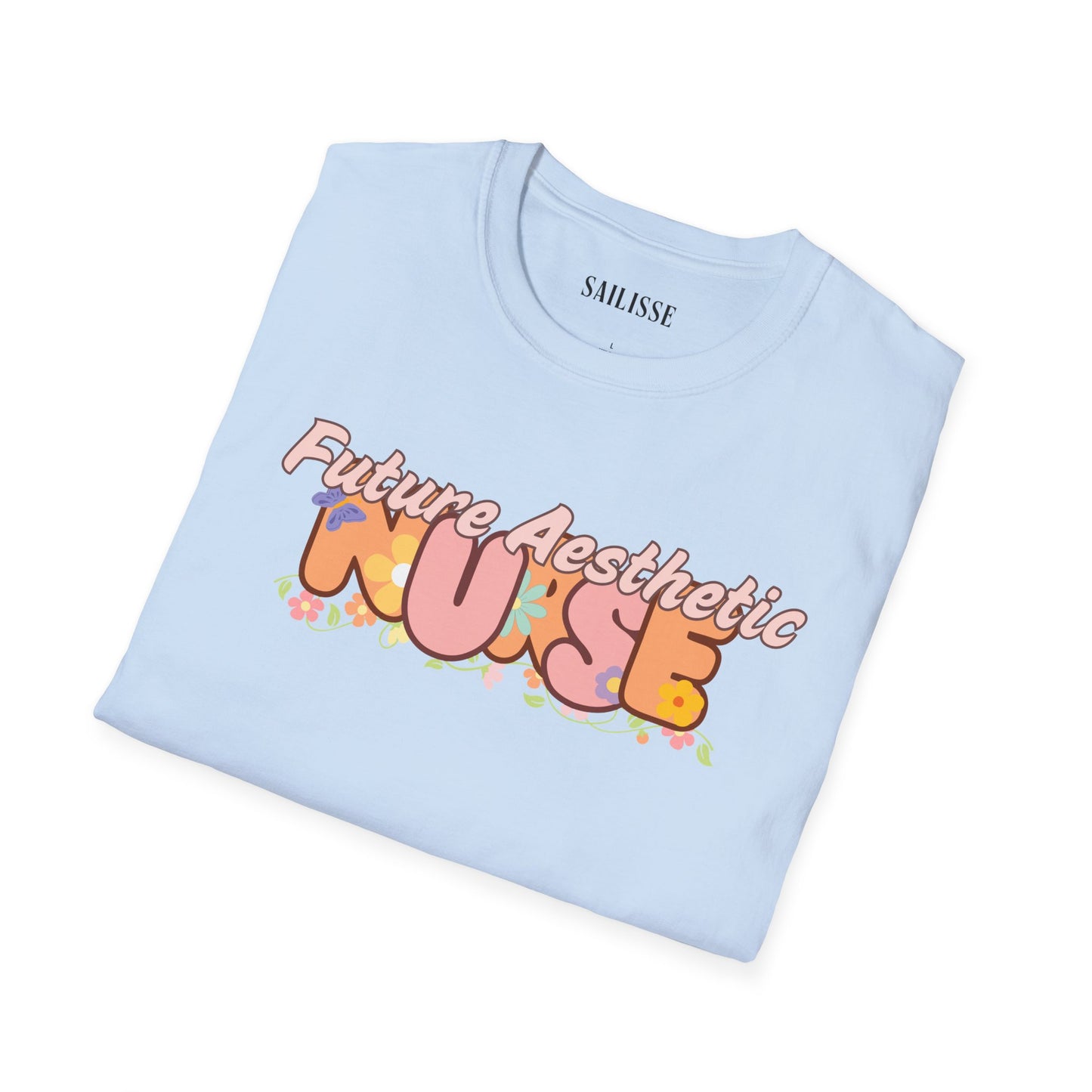 Future Aesthetic Nurse Floral Design Softstyle T-Shirt