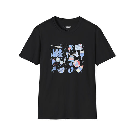 L&D Nurse Doodle Design Softstyle T-Shirt