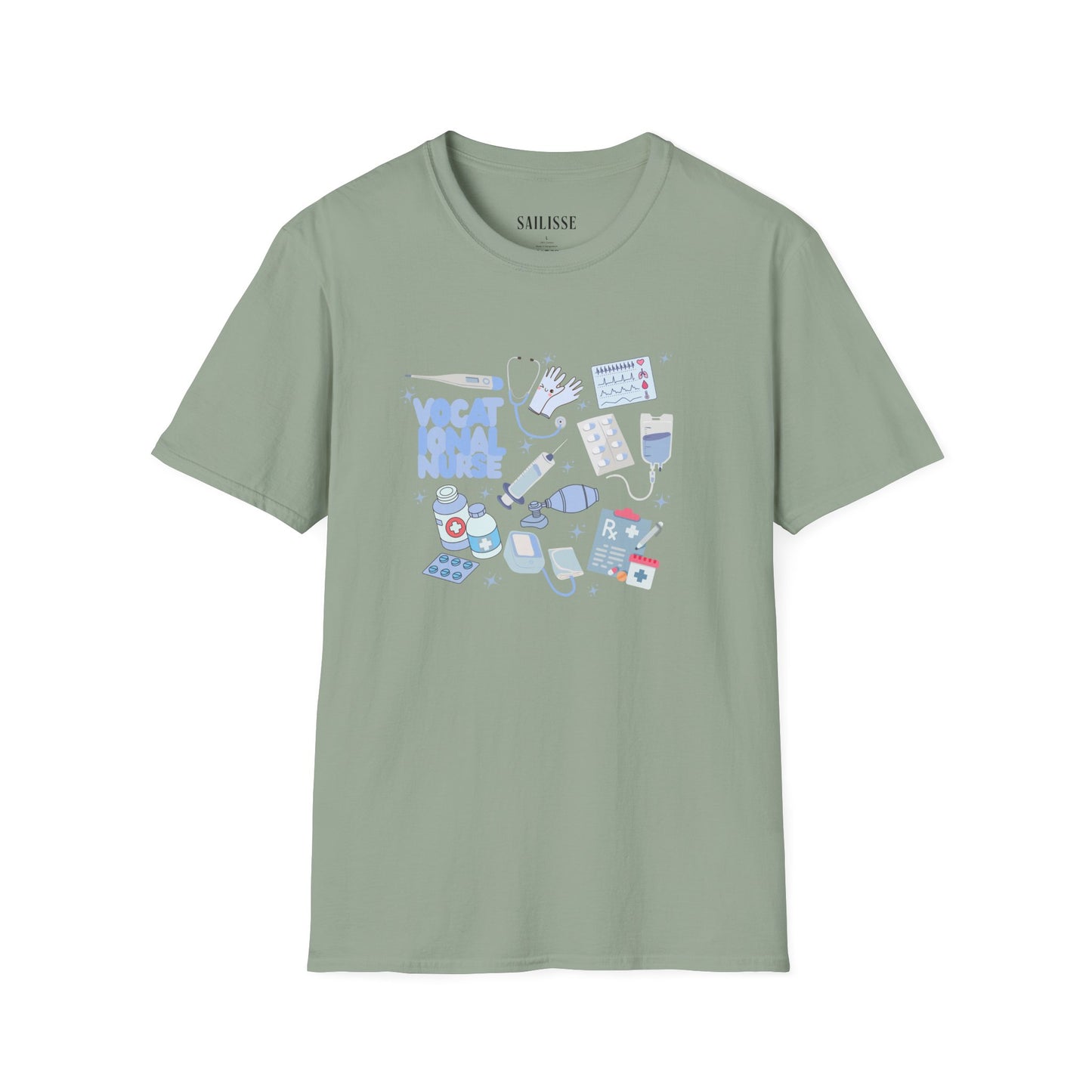 Vocational Nurse Doodle Design Softstyle T-Shirt