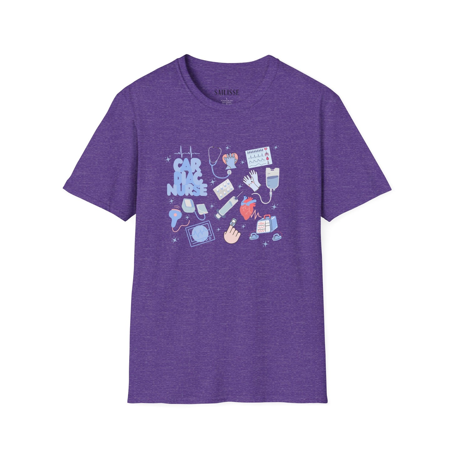 Cardiac Nurse Doodle Design Softstyle T-Shirt