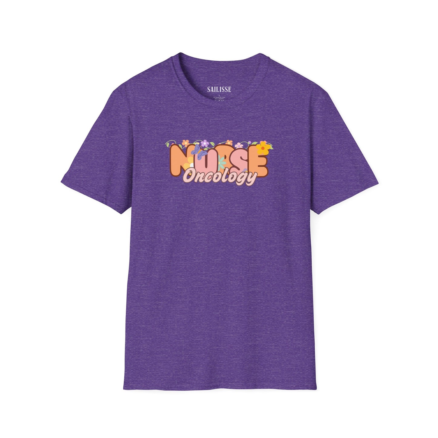 Oncology Nurse Floral Design Softstyle T-Shirt