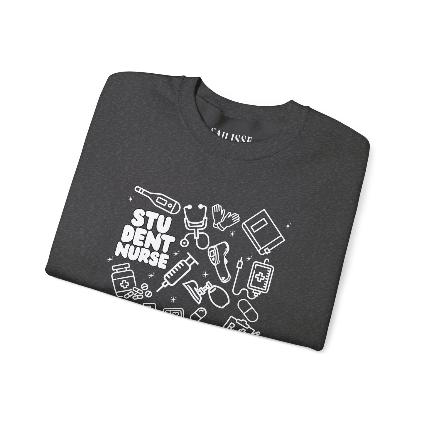 Student Nurse White Outline Crewneck