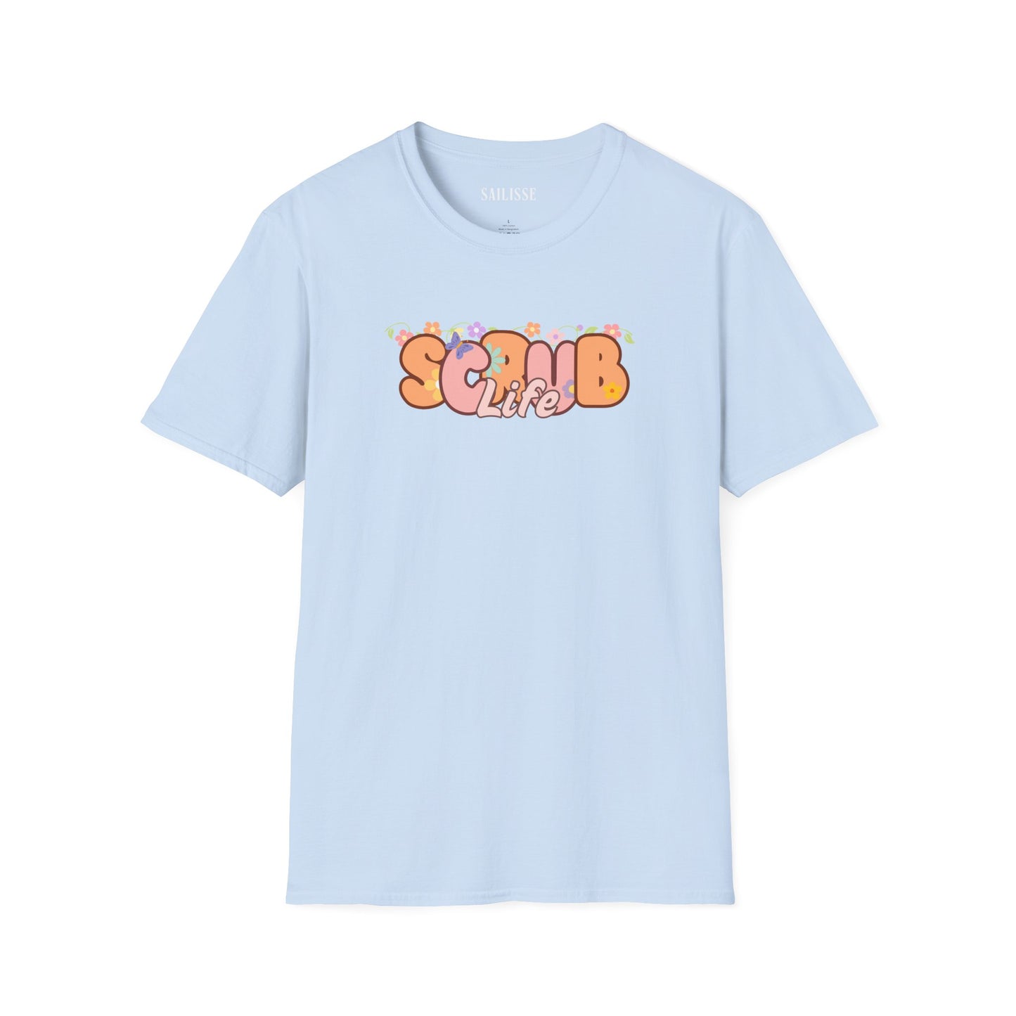 Scrub Life Floral Design Softstyle T-Shirt