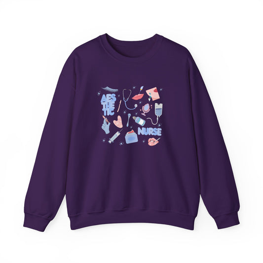 Aesthetic Nurse Doodle Design Crewneck