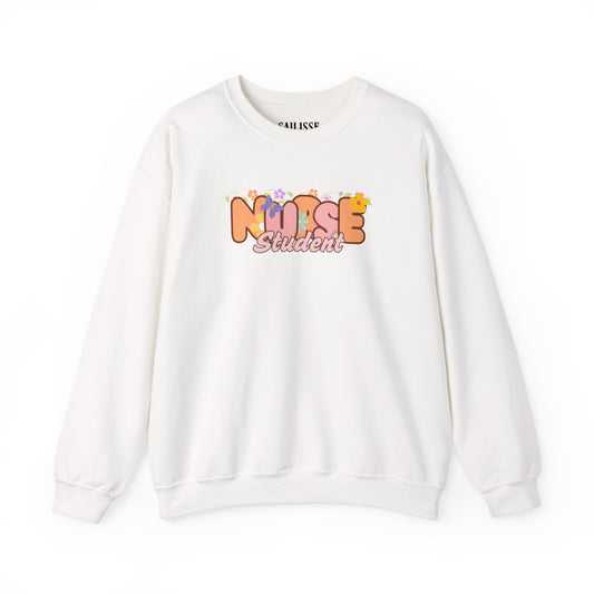 Student Nurse Floral Design Crewneck