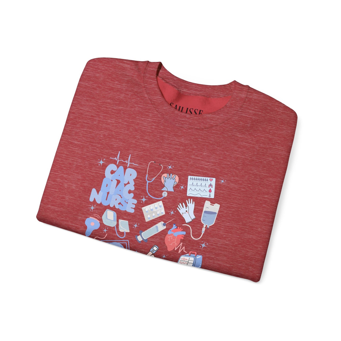 Cardiac Nurse Doodle Design Crewneck